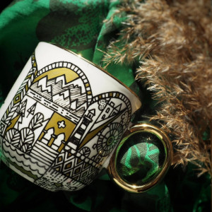 ręcznie malowany kubek dla podróżniczki podróżnika TRAVEL