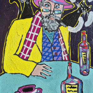 obraz ręcznie malowany portret elegancja w chaosie