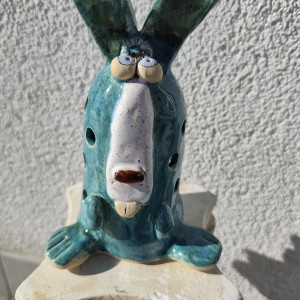 królik ceramiczny lampion