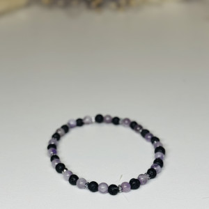 Bransoletka z ametystem i lawą