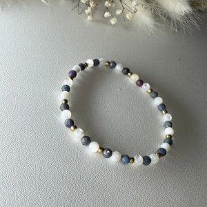 Biała Bransoletka z masą perłową