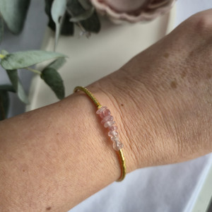 Bransoletka z kwarcem truskawkowym