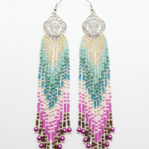 Długie Kolczyki Boho Ombre – Kaskada Kolorów