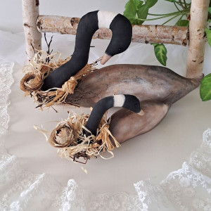 dzikie gęsi - dekoracja szyta