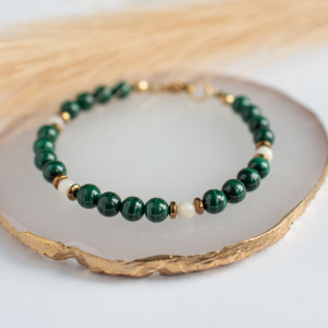Bransoletka malachit + jadeit