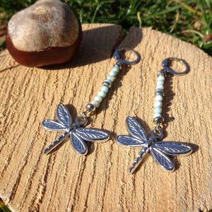 Kolczyki Larimar z ważką