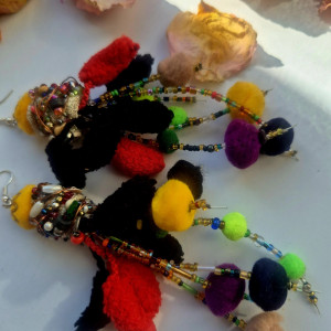 Kolczyki duże kolorowe