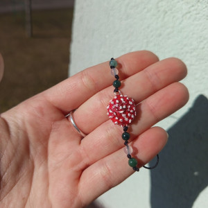 bransoletka z muchomorkiem z agatem. idealna na prezent, magic, fantasy, goblincore, fairycore