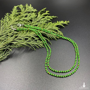 Krótki podwójny koralikowy naszyjnik zielony #1072