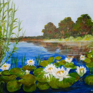 WYPRZEDAŻ ZESTAWU OBRAZÓW - DYPTYK "BŁĘKITNE PRZEBUDZENIE" - 2x 24x30cm