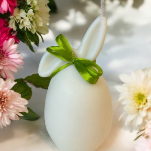 Świeca sojowa królik prezent dekoracja pisanka wielkanoc uszy