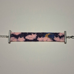 Handmade bracelet Pink cats