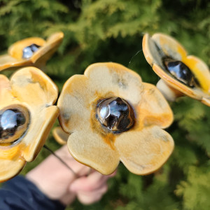 kwiaty ceramiczne na druciku 5 szt