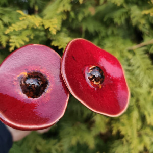 kwiaty ceramiczne na druciku 2 szt