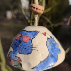 dzwonek ceramiczny ręcznie malowany