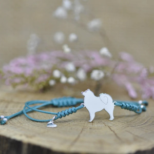 Samojed - bransoletka z psem, srebro 925