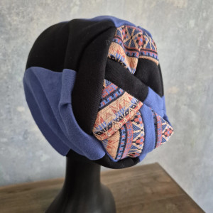 Czapka  damska patchworkowa smerfetka