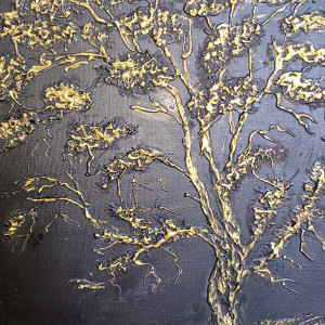 SKANDYNAWSKA DEKORACJA - OBRAZ STRUKTURALNY Z TEKSTURĄ 3D "DRZEWO ŻYCIA"