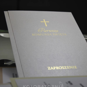 Zaproszenie Komunijne ze złoceniem