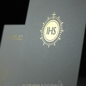 Zaproszenie Komunijne ze złoceniem