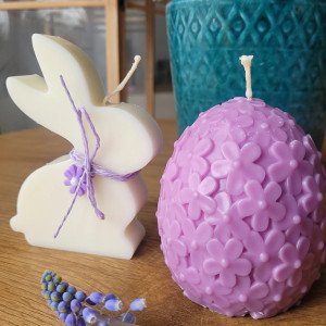 Zestaw świec sojowych- duże jajo I zajac