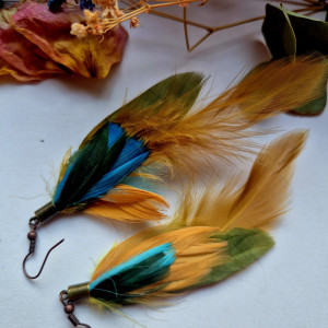 Kolczyki zielone pióra