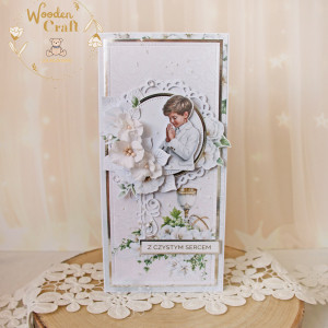 Kartka komunijna, Pamiątka Pierwszej Komunii, prezent "Bright 1" GOTOWA