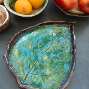 Ceramiczny liść talerz patera duża gliniana
