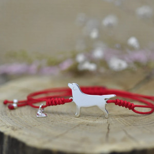 Labrador retriever - bransoletka z psem, srebro 925