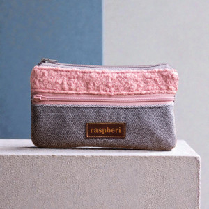 Różowo-szary portfelik