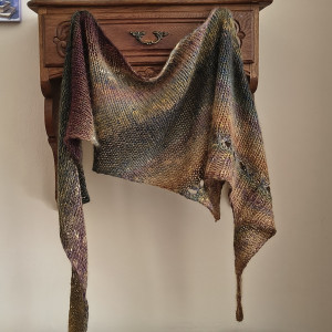 Oryginalna, stylowa, szlachetna chusta/szal z wełenką, jedwabiem i moherem