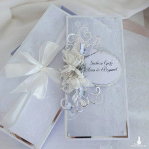 Kartka na 25 lecie ślubu - prezent na Srebrne Gody