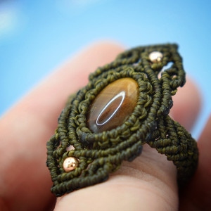 Pierścionek z Tygrysim Okiem i Hematytem