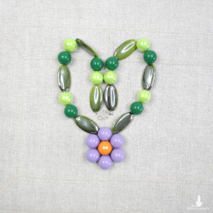 7041 Naszyjnik "Fioletowy kwiat"