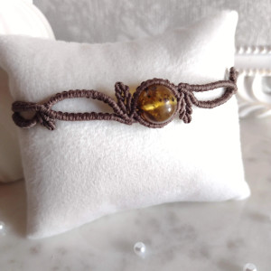 Bransoletka z bursztynem "Miodowy Spokój"