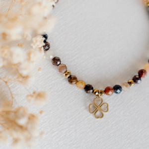 Bransoletka pietersyt z koniczynką