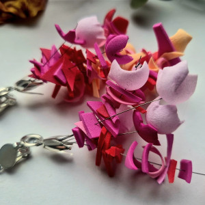 Klipsy leciutkie kolorowe kwiaty