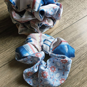 Gumka satynowa z miękkiej satyny we wzory  graficzne greckie budowle