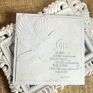 413, komunia-kartka na komunię z gołębiem