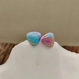 Aurora – kolczyki z glinki polimerowej z efektem złotego pyłu