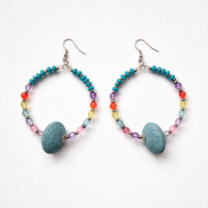 Kolczyki koła z lawą