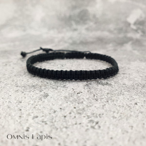 Bransoletka makrama - klasyczna czerń i onyks