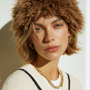 Futrzana  sztuczne futro brązowa