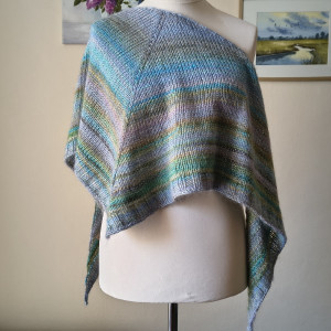 Szlachetne pastele - ciepła, puchata chusta z jedwabiu, moheru i wełenki merino