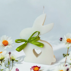 Świeca sojowa królik prezent dekoracja serce wielkanoc