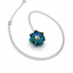 Delikatny Niebieski Naszyjnik "Zircon Maxima" z kryształami Preciosa