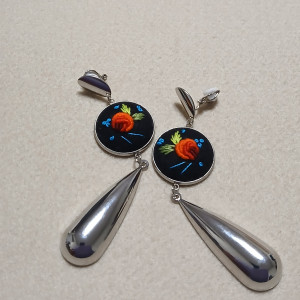 Ręcznie haftowane klipsy  DLA CELESTYNY