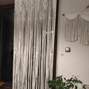 Makramowa dekoracyjna firanka do okna w stylu Boho 100 cm x 230 cm