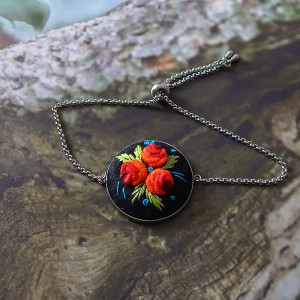 Ręcznie haftowana bransoletka  DLA CELESTYNY