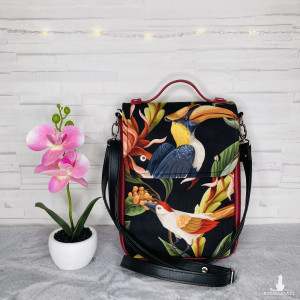 Torebka Pionowa Handmade Damska przez Ramię Eko Skóra Welur | Polska